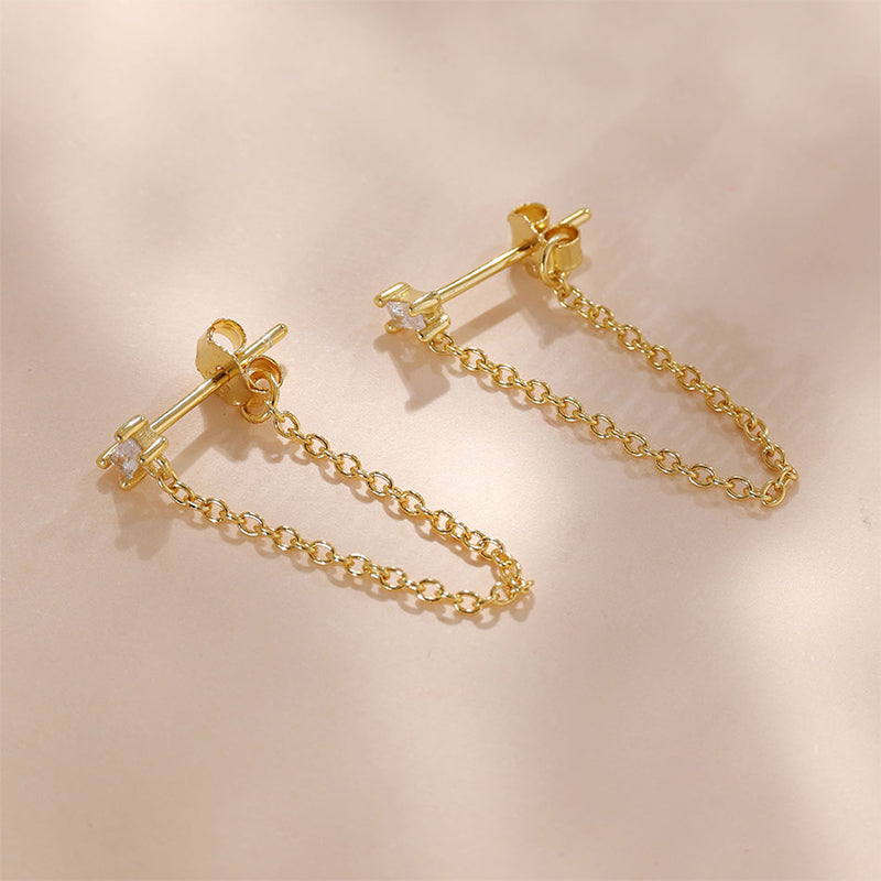 Sparkle Chain Stud Earring